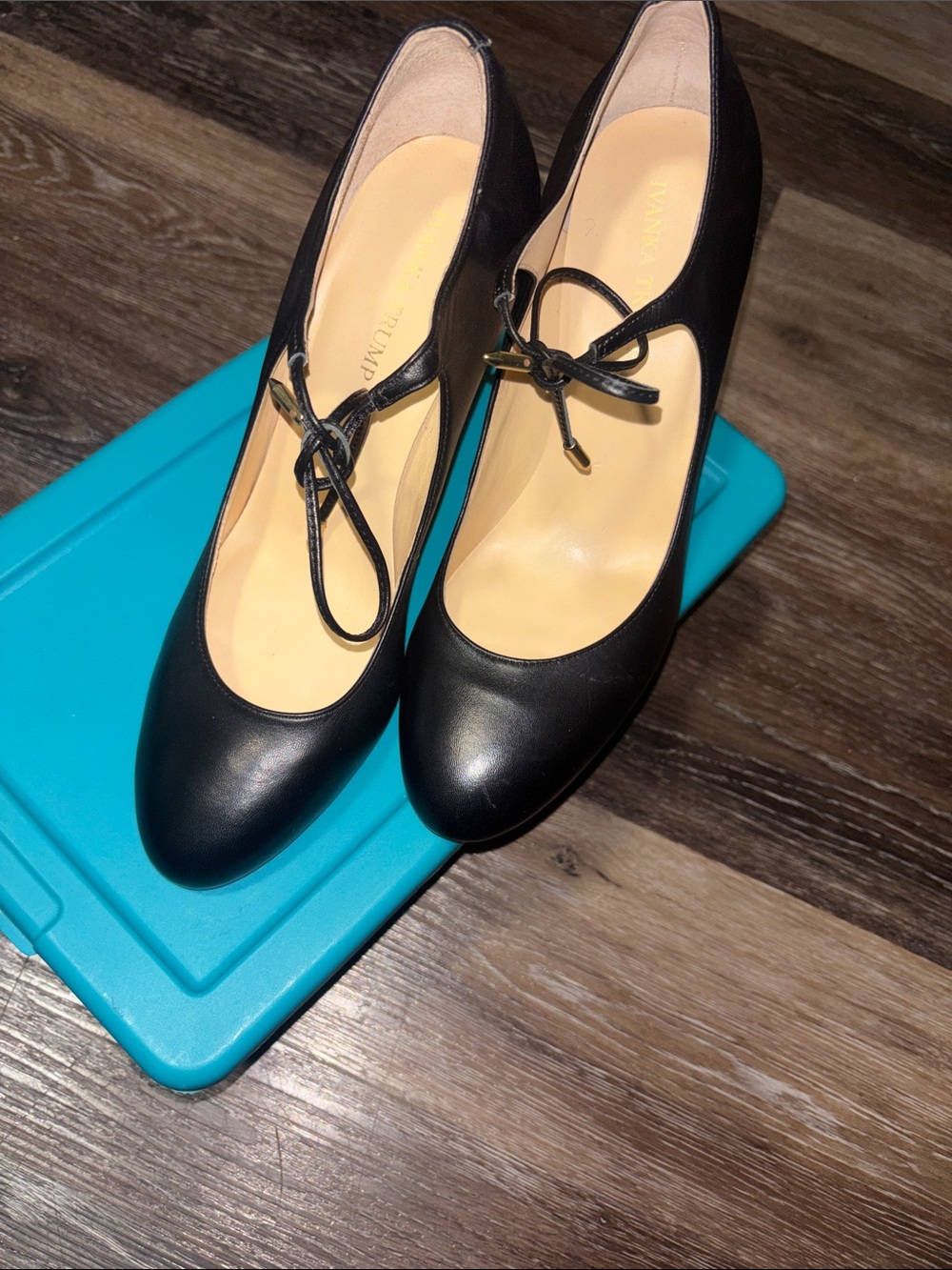 Ivanka Trump Black Mary Jane Pumps with Bow Tie